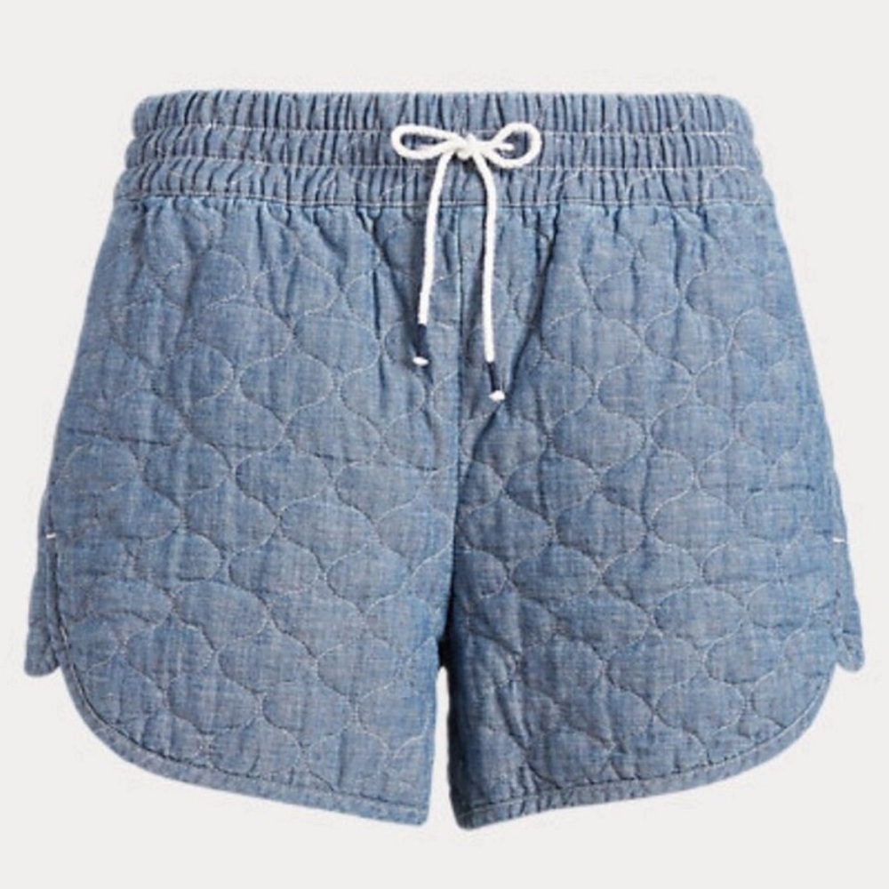 Polo by Ralph Lauren Quilted Chambray Light Blue Drawstring Shorts
